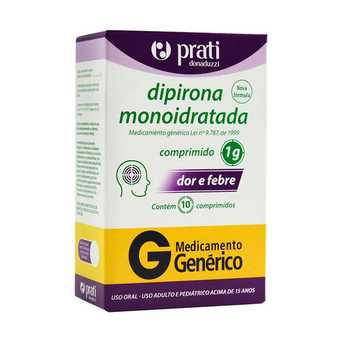 Dipirona Monoidratada 1g Prati Donaduzzi 10 Comprimidos Dipirona Monoidratada 1g Prati Donaduzzi 10 Comprimidos