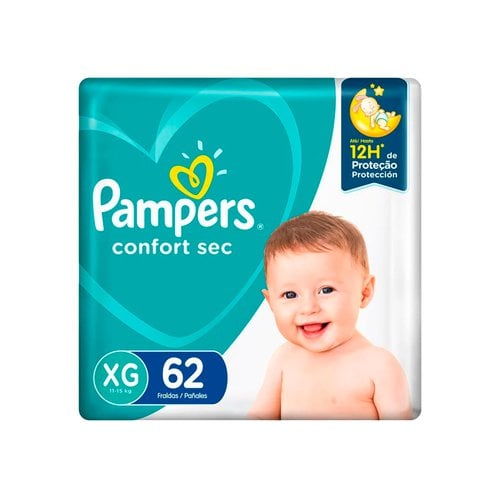 Fraldas Pampers Confort Sec XG 62 Unidades Fraldas Pampers Confort Sec XG 62 Unidades