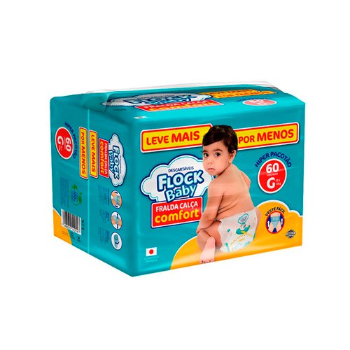 Fralda Calça Flock Baby Confort G 60 Unidades Fralda Calça Flock Baby Confort G 60 Unidades