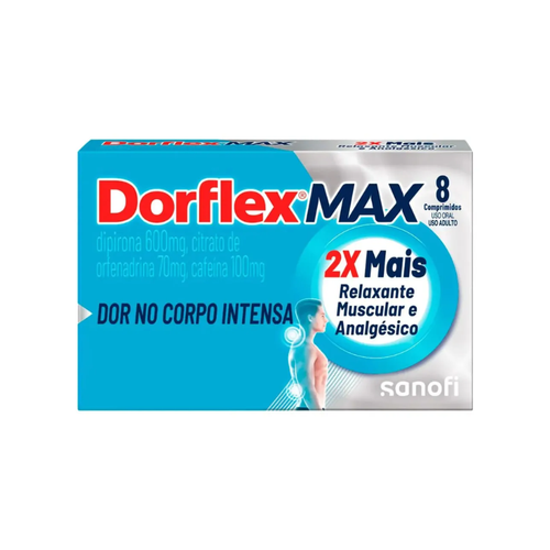 Analgésico e Relaxante Muscular Dorflex Max 600mg Sanofi 8 Comprimidos Analgésico e Relaxante Muscular Dorflex Max 600mg Sanofi 8 Comprimidos