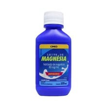 Leite de Magnésia Cimed 80mg/mL, frasco com 120mL de suspensão de uso oral, sabor tradicional Leite de Magnésia Cimed 80mg/mL, frasco com 120mL de suspensão de uso oral, sabor tradicional
