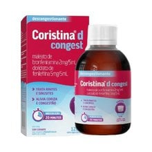 Coristina D Congest 0,4mg/mL + 1mg/mL, frasco com 120mL de xarope + copo medidor Coristina D Congest 0,4mg/mL + 1mg/mL, frasco com 120mL de xarope + copo medidor
