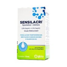 Sensilacri 1mg/mL + 3mg/mL, frasco gotejador com 15mL de solução de uso oftálmico Sensilacri 1mg/mL + 3mg/mL, frasco gotejador com 15mL de solução de uso oftálmico