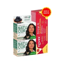 Kit 2 unidades de Tinturas Natucor 2.0 + Grátis 1 Recarga de Queratina Novex Kit 2 unidades de Tinturas Natucor 2.0 + Grátis 1 Recarga de Queratina Novex