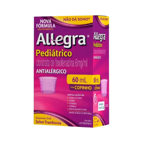 Antialérgico Allegra Pediátrico 6mg/ml Suspensão Oral 60ml com Copo Dosador Antialérgico Allegra Pediátrico 6mg/ml Suspensão Oral 60ml com Copo Dosador