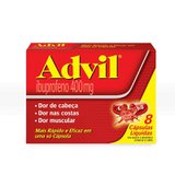Advil 400mg 8 Cápsulas Moles Advil 400mg 8 Cápsulas Moles