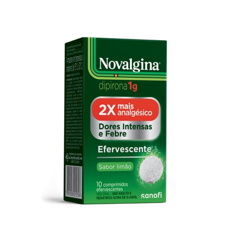 Novalgina 1g Sabor Limão 10 comprimidos efervescentes Novalgina 1g Sabor Limão 10 comprimidos efervescentes