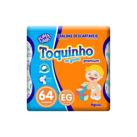 Fralda Toquinho De Gente Confort Sec EG 64un Fralda Toquinho De Gente Confort Sec EG 64un