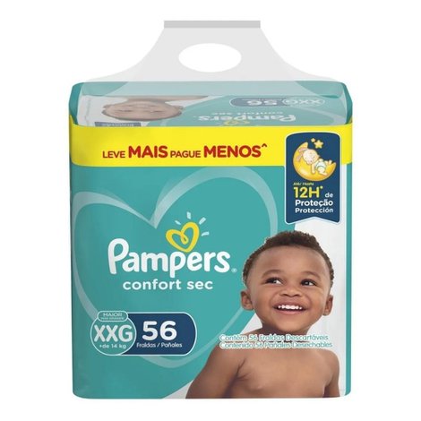 Fralda Pampers Confort Sec XXG 56un Fralda Pampers Confort Sec XXG 56un