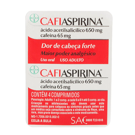 Cafiaspirina 4 comprimidos Cafiaspirina 4 comprimidos