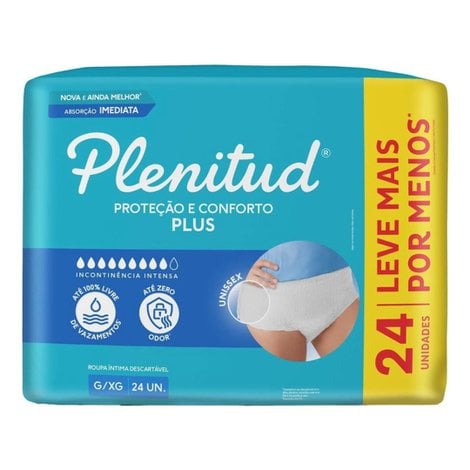 Roupa Íntima Descartável Plenitud Protect Plus G/XG 24un Roupa Íntima Descartável Plenitud Protect Plus G/XG 24un