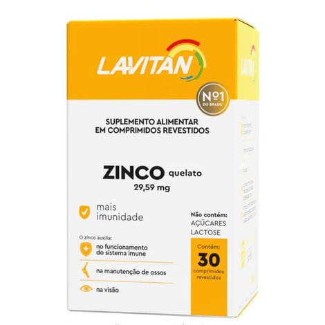 Lavitan Zinco Quelato 29,59mg 30 comprimidos revestidos Lavitan Zinco Quelato 29,59mg 30 comprimidos revestidos