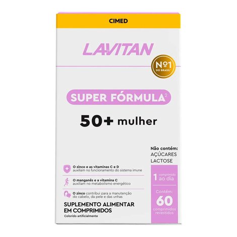 Suplemento Alimentar Lavitan Super Fórmula 50+ Mulher 60 comprimidos revestidos Suplemento Alimentar Lavitan Super Fórmula 50+ Mulher 60 comprimidos revestidos
