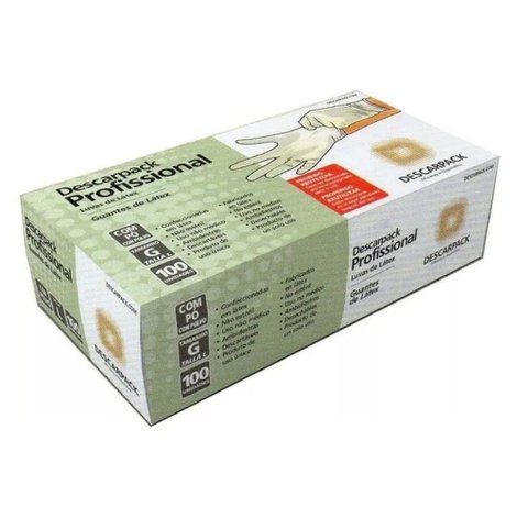 Luva Latex Descarpack Com Pó Tamanho G 100un Luva Latex Descarpack Com Pó Tamanho G 100un