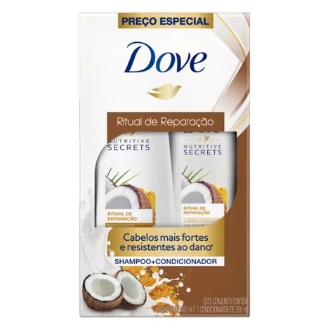 Kit Dove Ritual de Reparação Shampoo 350ml + Condicionador 175ml Kit Dove Ritual de Reparação Shampoo 350ml + Condicionador 175ml