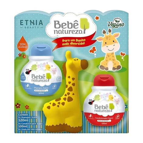 Kit Bebê Natureza Shampoo 120ml + Condicionador 100ml + 1 Girafa em Vinil Kit Bebê Natureza Shampoo 120ml + Condicionador 100ml + 1 Girafa em Vinil