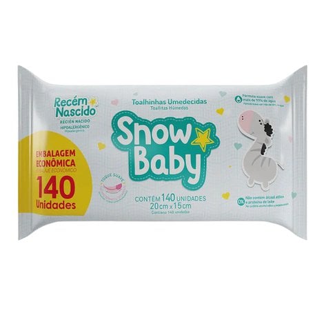 Toalhas Umedecidas Snow Baby Recém Nascido 140un Toalhas Umedecidas Snow Baby Recém Nascido 140un