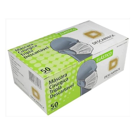 Máscara Cirurgica Descarpack Descartável 50un Máscara Cirurgica Descarpack Descartável 50un