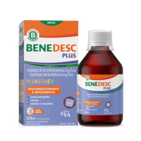Benedesc Plus Xarope Pediátrico Sabor Uva 120ml Benedesc Plus Xarope Pediátrico Sabor Uva 120ml