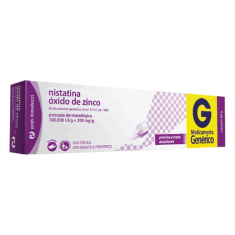 Nistatina + Óxido de Zinco Prati Pomada 60g Nistatina + Óxido de Zinco Prati Pomada 60g