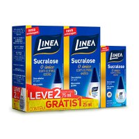 Adoçante Linea Sucralose líquido, 2 unidades com 75mL cada + 25mL Adoçante Linea Sucralose líquido, 2 unidades com 75mL cada + 25mL