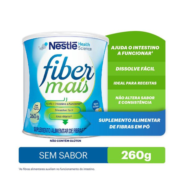 Suplemento Alimentar de Fibras Fibermais Sem Sabor 260g Suplemento Alimentar de Fibras Fibermais Sem Sabor 260g