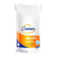 Algodão Hidrófilo Cremer branco, pacote com 500g Algodão Hidrófilo Cremer branco, pacote com 500g