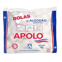 Algodão Apolo bola, branco com 50g Algodão Apolo bola, branco com 50g