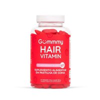 Gummy Hair Vitamin morango do amor, frasco com 60 pastilhas de goma Gummy Hair Vitamin morango do amor, frasco com 60 pastilhas de goma