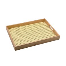 Bandeja Retangular Bambu com Palha 48cm Oikos MES01846NAT01 Bandeja Retangular Bambu com Palha 48cm Oikos MES01846NAT01