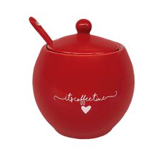 Açucareiro com Colher Lamour Vermelho 350ml Hauskraft PCLN176/VM Açucareiro com Colher Lamour Vermelho 350ml Hauskraft PCLN176/VM