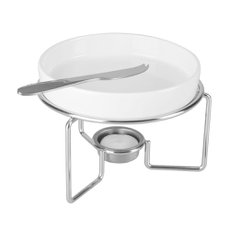 Rechaud de Queijo Brie de Cerâmica com Faca em Inox e Suporte Cromado 26373 Bon Gourmet Rechaud de Queijo Brie de Cerâmica com Faca em Inox e Suporte Cromado 26373 Bon Gourmet