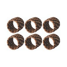 Conjunto 6 Anéis Guardanapo Rattan Mundiart 6T15 Conjunto 6 Anéis Guardanapo Rattan Mundiart 6T15