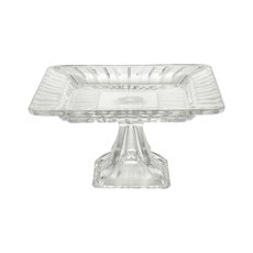 Prato Bolo com Pé Cristal Quadratta 19x10cm Lyor 4436 Prato Bolo com Pé Cristal Quadratta 19x10cm Lyor 4436