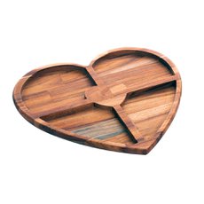 Petisqueira Madeira Teca Coração 37x33x2cm Woodart 13213 Petisqueira Madeira Teca Coração 37x33x2cm Woodart 13213