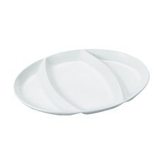 Petisqueira com 3 Divisões Porcelana Hauskraft PCLN-033 Petisqueira com 3 Divisões Porcelana Hauskraft PCLN-033
