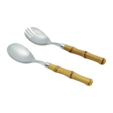 Jogo 2 Peças de Salada Inox com Cabo Plástico Bambu 21cm Lyor 67026 Jogo 2 Peças de Salada Inox com Cabo Plástico Bambu 21cm Lyor 67026