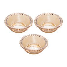 Conjunto 3 Bowls Cristal Pearl Ambar 14x5cm Wolff 28227 Conjunto 3 Bowls Cristal Pearl Ambar 14x5cm Wolff 28227