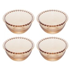 Jogo 4 Bowls Cristal Pearl Ambar 14cm Wolff 28229 Jogo 4 Bowls Cristal Pearl Ambar 14cm Wolff 28229