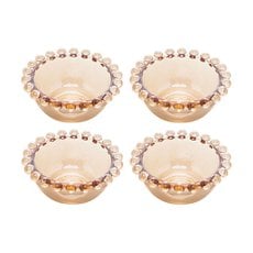 Jogo 4 Bowls Cristal Pearl Ambar 9cm Wolff 28230 Jogo 4 Bowls Cristal Pearl Ambar 9cm Wolff 28230
