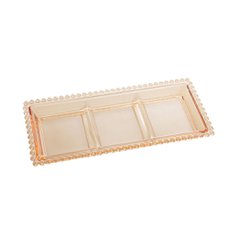 Petisqueira com 3 Divisões Cristal Pearl Ambar 30x13x3cm Wolff 28391 Petisqueira com 3 Divisões Cristal Pearl Ambar 30x13x3cm Wolff 28391