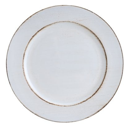 Sousplat Plástico Patinado Opala Branco 33cm Lyor 7697 Sousplat Plástico Patinado Opala Branco 33cm Lyor 7697