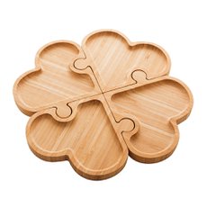 Petisqueira com 4 Divisões Bambu Heart Quebra-Cabeça 26x26x1,5cm Lyor 1343 Petisqueira com 4 Divisões Bambu Heart Quebra-Cabeça 26x26x1,5cm Lyor 1343