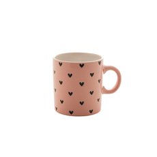 Caneca Cerâmica Coração Rosa 240ml Bon Gourmet 28789 - 2ª Linha Caneca Cerâmica Coração Rosa 240ml Bon Gourmet 28789 - 2ª Linha