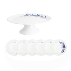Conjunto de Bolo Cora 7 Peças Schmidt 2267M.114 Conjunto de Bolo Cora 7 Peças Schmidt 2267M.114