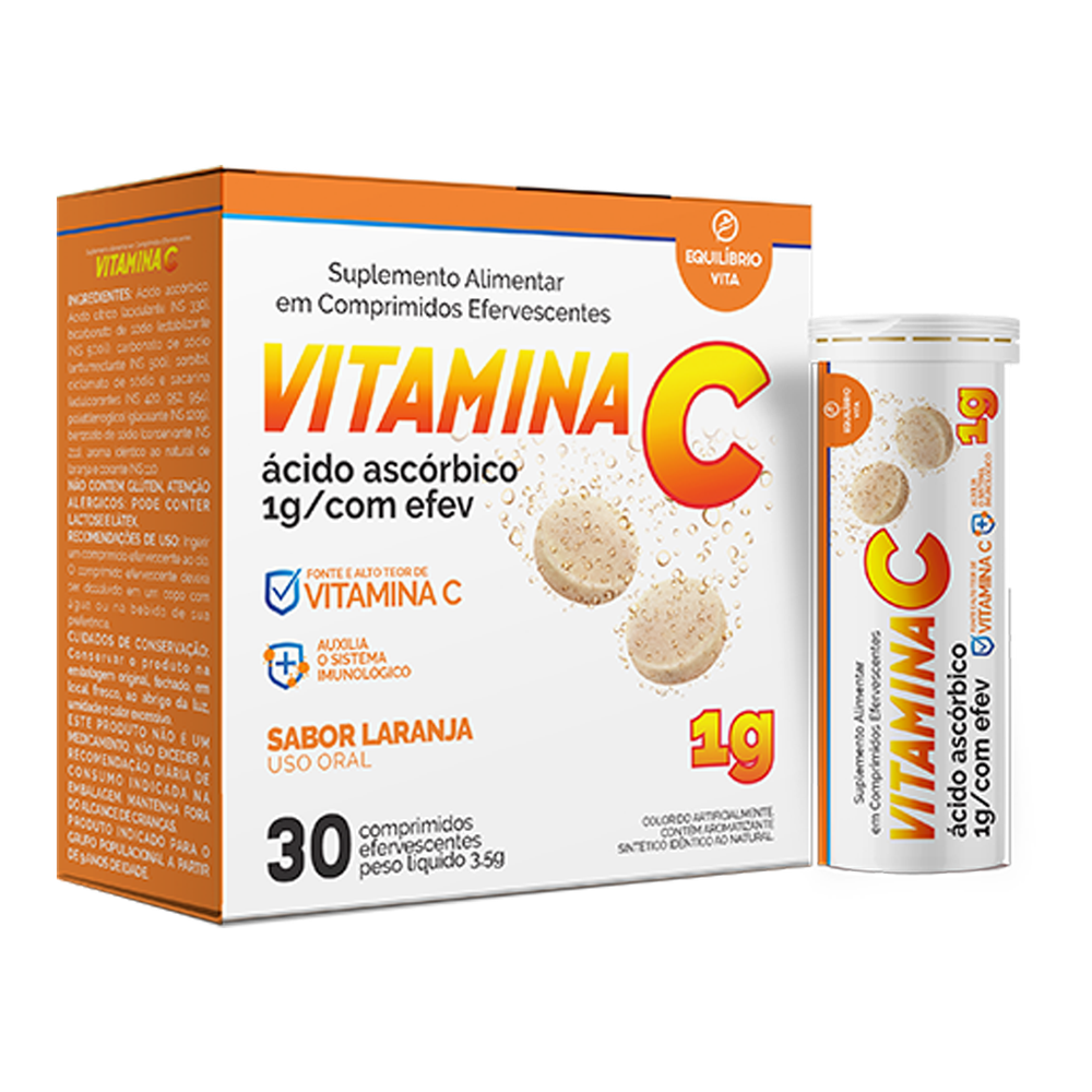 vitamina c tripla ação 1g efervescente 10 comprimidos equilibra vida