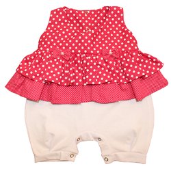 Macacão Curto de Bebê Retrô Pink Macacão Curto de Bebê Retrô Pink