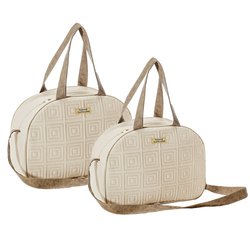 Conjunto de Bolsas Maternidade Clássica Bege 2 Peças Conjunto de Bolsas Maternidade Clássica Bege 2 Peças