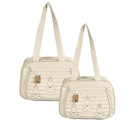 Conjunto de Bolsas Maternidade Urso Rei Palha 2 Peças Conjunto de Bolsas Maternidade Urso Rei Palha 2 Peças
