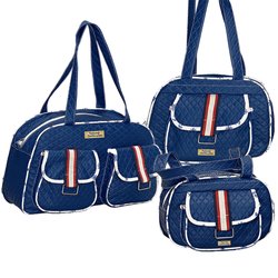 Conjunto de Bolsas Maternidade Marinheiro Marinho 3 Peças Conjunto de Bolsas Maternidade Marinheiro Marinho 3 Peças